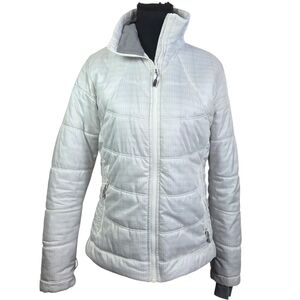Columbia Women's Light White Check Interchange Puffer Jacket Size Med